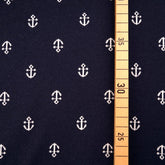 Bio Jacquard - Anker weiß auf dunkelblau - Stoffonkel - Stoffmeisterei